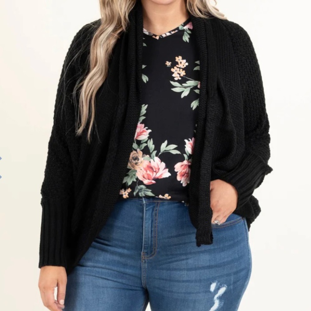 Chic Soul Black Cardigan Sweater 2X